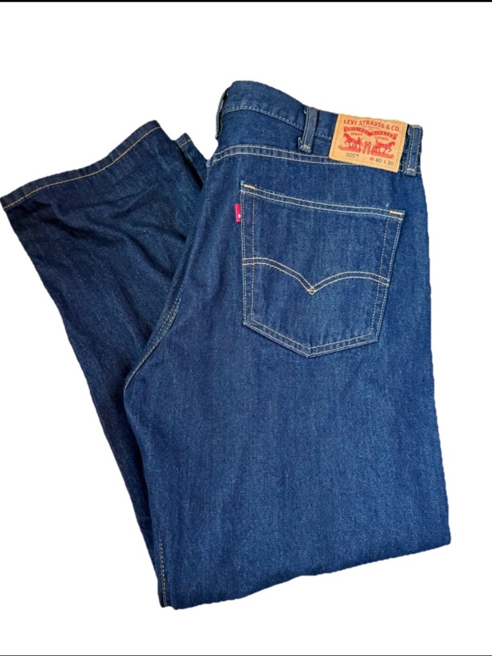 Levi's Men's 505 Classic Dark Blue Straight Jeans 40 x 30